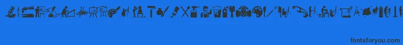 ArtIconsAndTools Font – Black Fonts on Blue Background