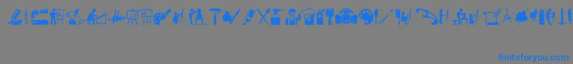 Czcionka ArtIconsAndTools – niebieskie czcionki na szarym tle