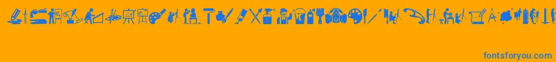 ArtIconsAndTools Font – Blue Fonts on Orange Background