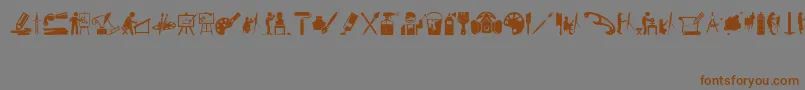 Czcionka ArtIconsAndTools – brązowe czcionki na szarym tle