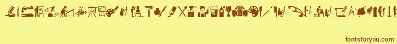 ArtIconsAndTools Font – Brown Fonts on Yellow Background