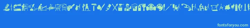 ArtIconsAndTools-fontti – vihreät fontit sinisellä taustalla