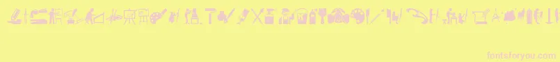 ArtIconsAndTools Font – Pink Fonts on Yellow Background