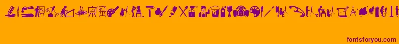 ArtIconsAndTools Font – Purple Fonts on Orange Background