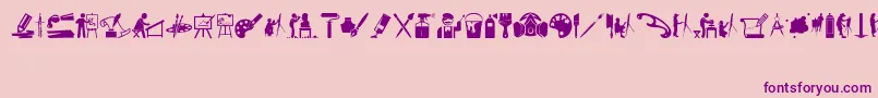 ArtIconsAndTools Font – Purple Fonts on Pink Background