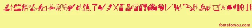 ArtIconsAndTools Font – Red Fonts on Yellow Background