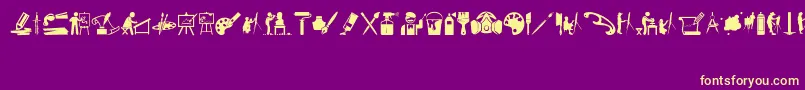 ArtIconsAndTools Font – Yellow Fonts on Purple Background