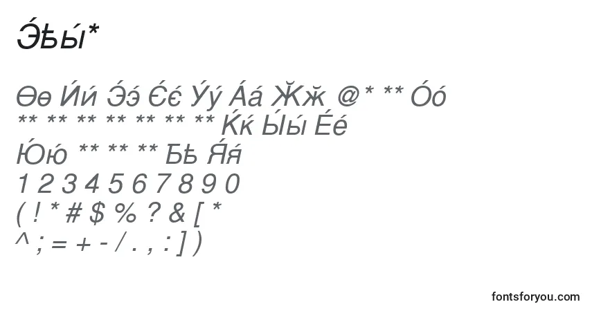 A fonte Cyso – alfabeto, números, caracteres especiais