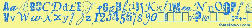 Jolotte Font – Blue Fonts on Yellow Background