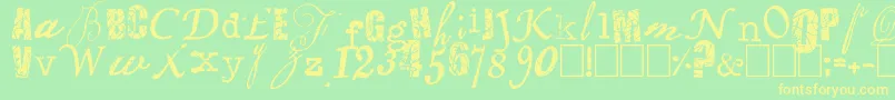 Jolotte Font – Yellow Fonts on Green Background