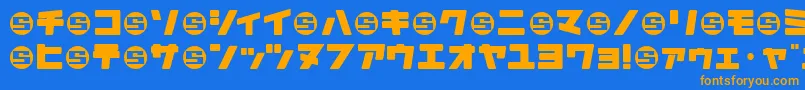 DaidohRemixRoundjka Font – Orange Fonts on Blue Background