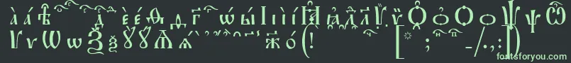 フォントIrmologionKucsSpacedout – 黒い背景に緑の文字