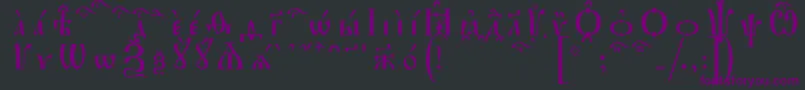 Шрифт IrmologionKucsSpacedout – фиолетовые шрифты на чёрном фоне