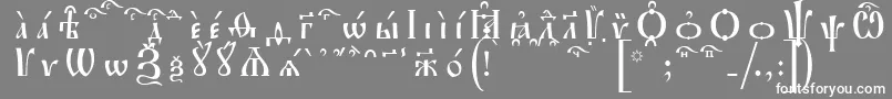 フォントIrmologionKucsSpacedout – 灰色の背景に白い文字