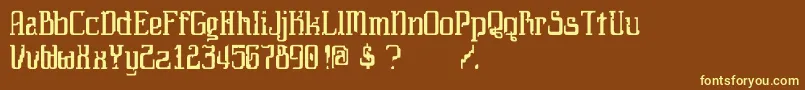 Daybreaker Font – Yellow Fonts on Brown Background