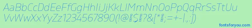 GilamThinitalicdemo Font – Blue Fonts on Green Background