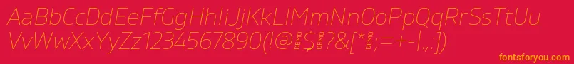 GilamThinitalicdemo Font – Orange Fonts on Red Background