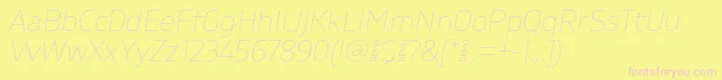 GilamThinitalicdemo Font – Pink Fonts on Yellow Background