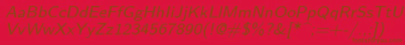 Подробнее о шрифте Lmsans8Oblique Шрифт Lmsans8Oblique – коричневые шрифты на красном фоне