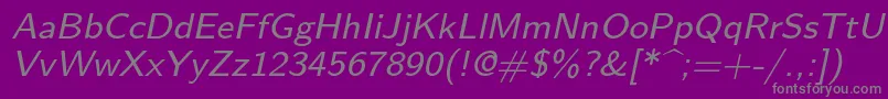 Lmsans8Oblique Font – Gray Fonts on Purple Background