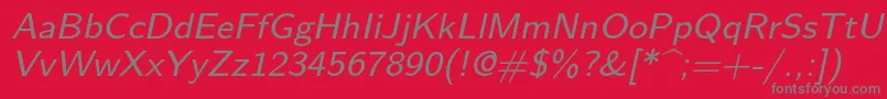 Lmsans8Oblique Font – Gray Fonts on Red Background
