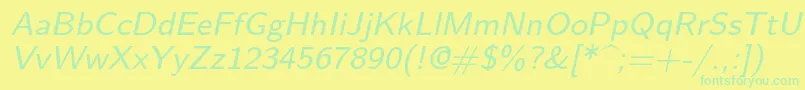 フォントLmsans8Oblique – 黄色い背景に緑の文字