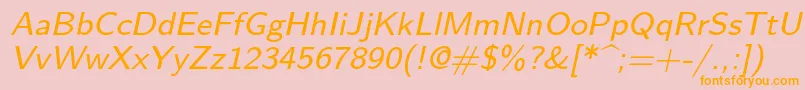 Lmsans8Oblique Font – Orange Fonts on Pink Background