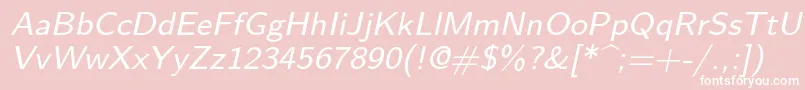 フォントLmsans8Oblique – ピンクの背景に白い文字