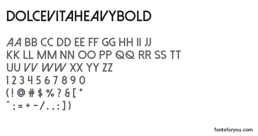 A fonte DolceVitaHeavyBold – alfabeto, números, caracteres especiais