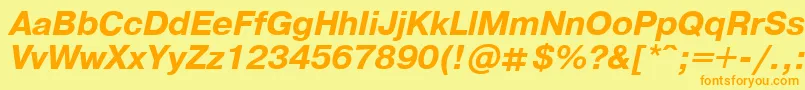 PragmaticaBoldItalic.001.001 Font – Orange Fonts on Yellow Background