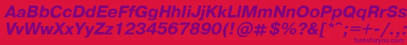 Fonte PragmaticaBoldItalic.001.001 – fontes roxas em um fundo vermelho