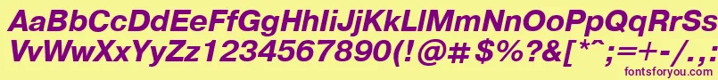 PragmaticaBoldItalic.001.001 Font – Purple Fonts on Yellow Background