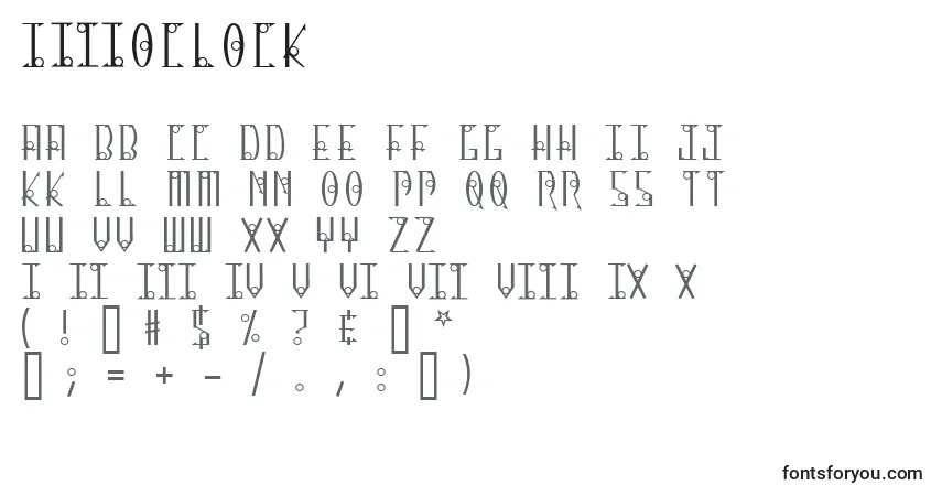 A fonte 13oclock – alfabeto, números, caracteres especiais
