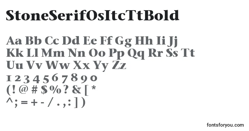 Шрифт StoneSerifOsItcTtBold – алфавит, цифры, специальные символы
