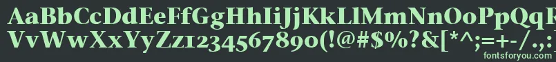 フォントStoneSerifOsItcTtBold – 黒い背景に緑の文字