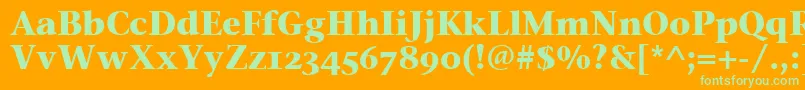 StoneSerifOsItcTtBold-Schriftart – Grüne Schriften auf orangefarbenem Hintergrund