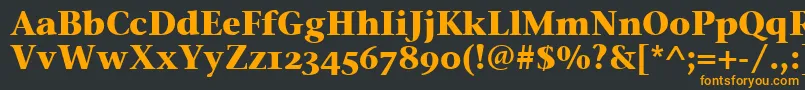 フォントStoneSerifOsItcTtBold – 黒い背景にオレンジの文字