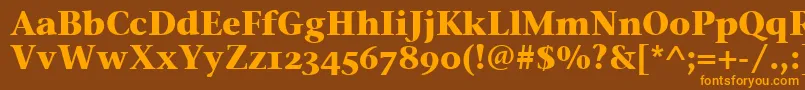 Шрифт StoneSerifOsItcTtBold – оранжевые шрифты на коричневом фоне