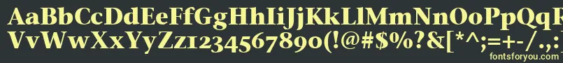 フォントStoneSerifOsItcTtBold – 黒い背景に黄色の文字