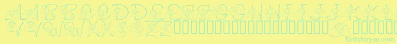 Шрифт LmsIWannaBeASuperhero – зелёные шрифты на жёлтом фоне