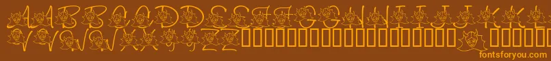 Шрифт LmsIWannaBeASuperhero – оранжевые шрифты на коричневом фоне