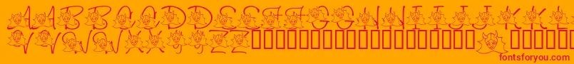 LmsIWannaBeASuperhero Font – Red Fonts on Orange Background