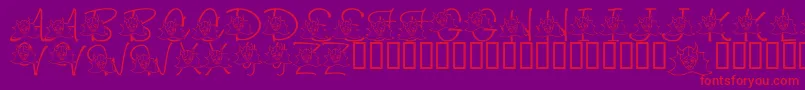 LmsIWannaBeASuperhero Font – Red Fonts on Purple Background