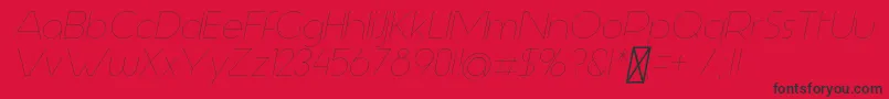 AspergitLightItalic Font – Black Fonts on Red Background