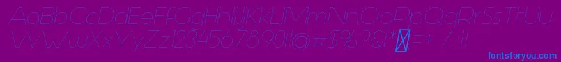 AspergitLightItalic Font – Blue Fonts on Purple Background