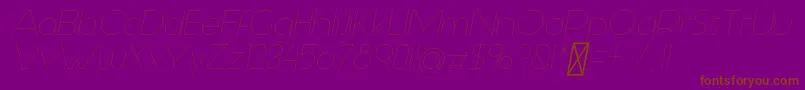 AspergitLightItalic-Schriftart – Braune Schriften auf violettem Hintergrund