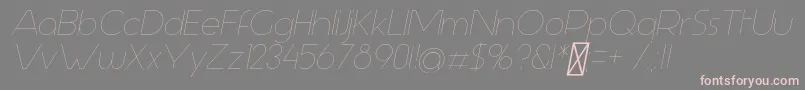 AspergitLightItalic-Schriftart – Rosa Schriften auf grauem Hintergrund