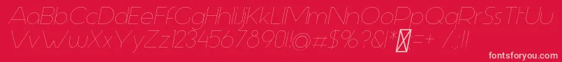 AspergitLightItalic Font – Pink Fonts on Red Background