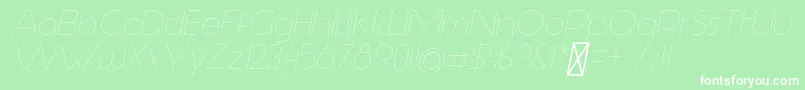 fuente AspergitLightItalic – Fuentes Blancas Sobre Fondo Verde