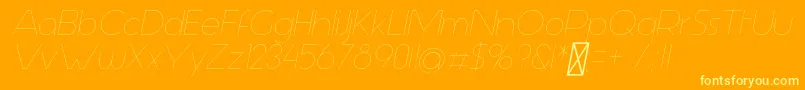 AspergitLightItalic Font – Yellow Fonts on Orange Background